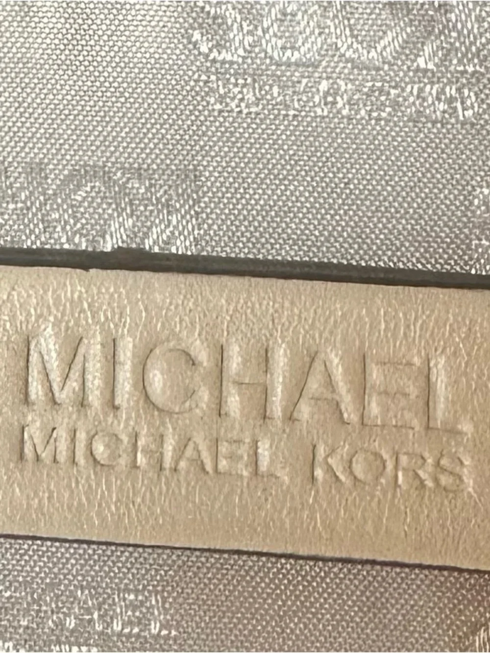 Michael Kors Brown & Tan Logo Tote with Gold Charm